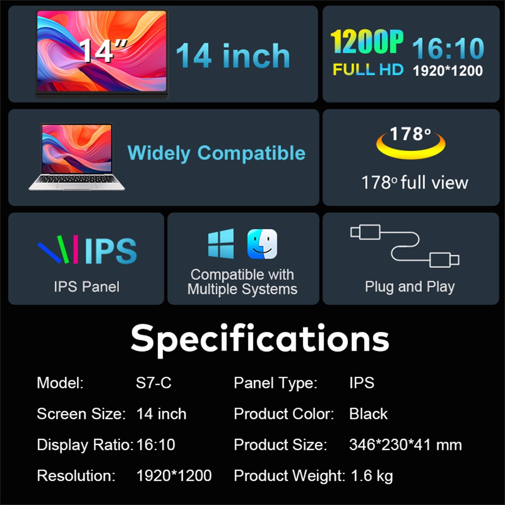 Rospider 14 to 16 Inch Dual Sc - Gaming Monitor Curved 评论和价格