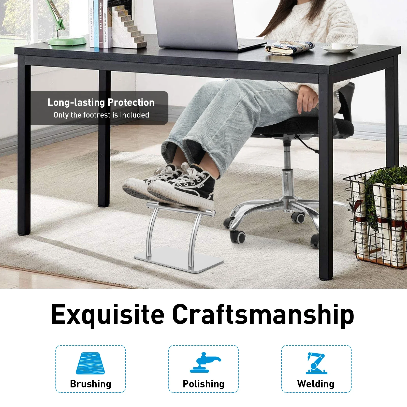 Stainless Steel Foot Rest for  - Footrest Under Desk 评论和价格